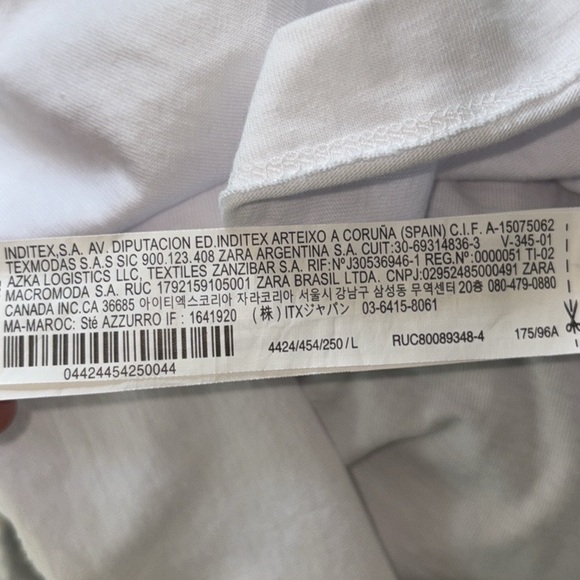 Zara White Shoulder Pad V-Neck Muscle Tee - L - Picture 14 of 15